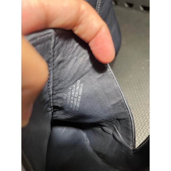 FREE PEOPLE Charm Double V Navy Blue Leather Ankle Boots Size 37.5 US 7 - Picture 7 of 8